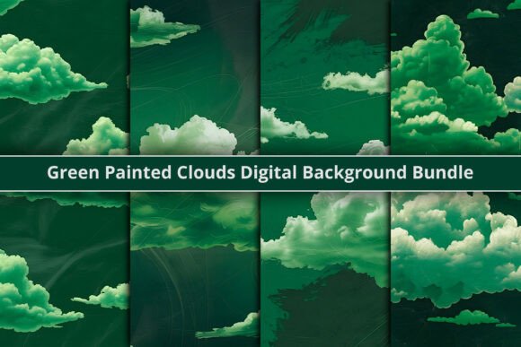 Download Green Painted Clouds Digital Backgrounds - Backgrounds Collection