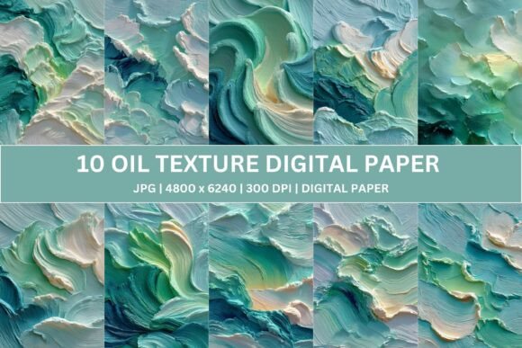 Download 10 Sculpted Teal Wave Digital Paper - Premium Resources