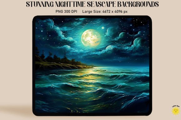 Download Tranquil Midnight Seascapes Backgrounds - Backgrounds Collection