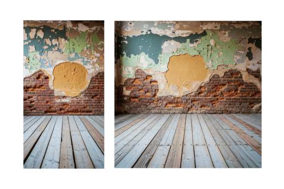 Download Vintage Grunge Brick Wall Wood Floor - Premium Bundle
