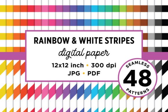 Download Rainbow Seamless Stripes Patterns - Seamless stripes Collection