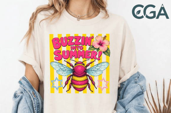 Download Buzzin into Summer Retro Bee Png - Premium Bundle