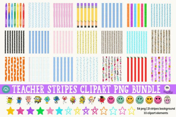 Download Teacher Stripes PNG Backgrounds Bundle - Backgrounds Collection