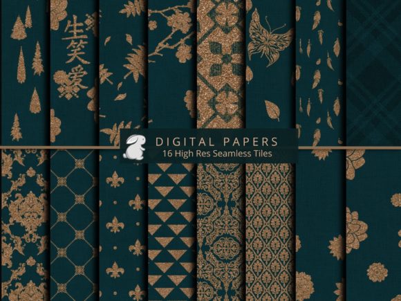 Download Emerald &amp; Gold Pattern Backgrounds - Backgrounds Collection