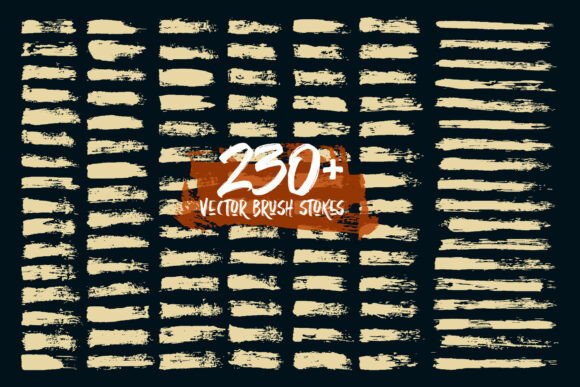 Download Set of Vintage Grunge Brush Strokes - Grunge brush Collection